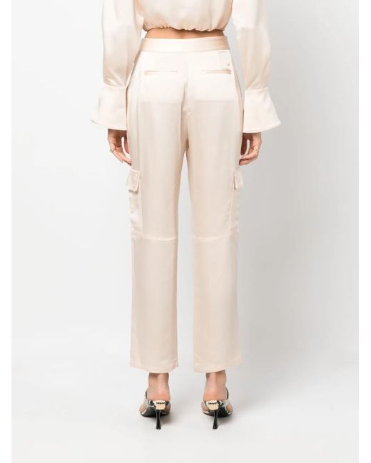 Jonathan Simkhai White Satin-Finish Cropped Trousers