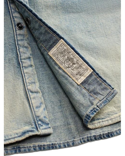 RRL Blue Long-Sleeve Pocket Shirt for men