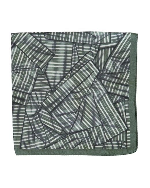 Zegna Green Patterned-Print Scarf for men
