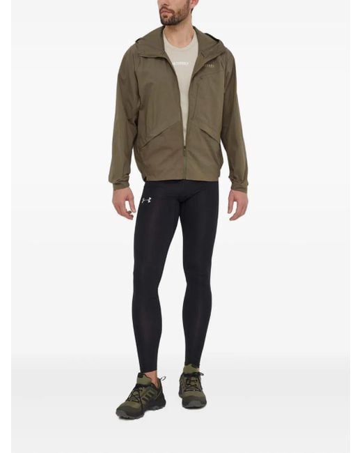 Adidas Brown Zip-Fastening Hooded Jacket for men
