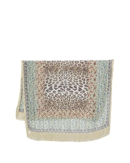 Faliero Sarti White Minimal Floral-Print Scarf