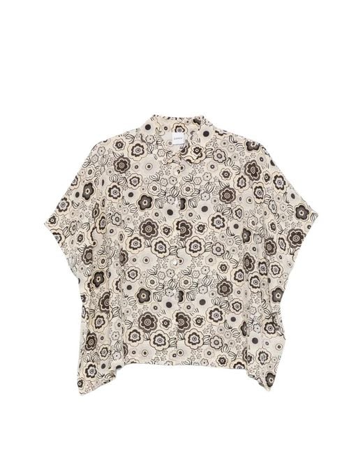 Aspesi Gray Floral-Print Shirt