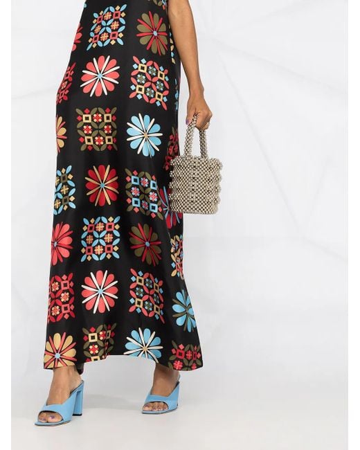 LaDoubleJ Multicolor Printed Silk Maxi Dress
