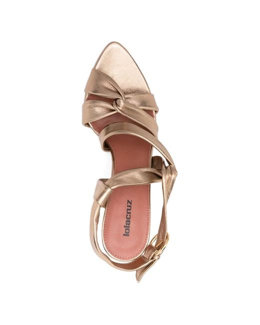 Lola Cruz Pink Arabella Knotted Sandals
