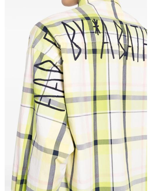 Aape By A Bathing Ape Yellow Plaid Cotton Shirt for men