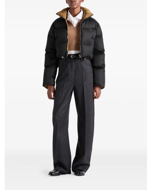 Prada Black Padded Stand-Up Collar Jacket