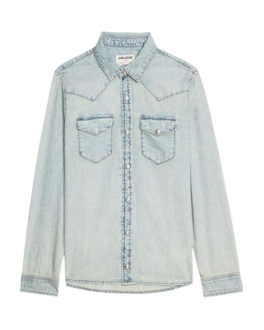Zadig & Voltaire Saby スタッズ デニムシャツ Blue