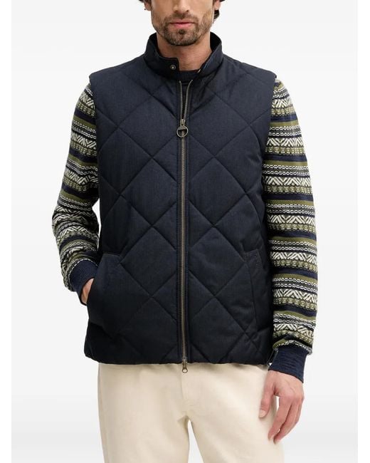 Barbour Blue City Harrington Quilted Zip-Up Gilet for men