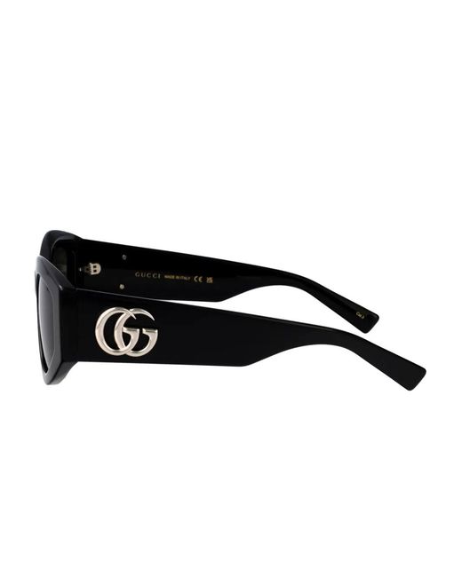 Gucci Black Geometric-Frame Sunglasses