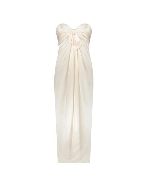 Ellery White Draped Knot-Detail Maxi Dress