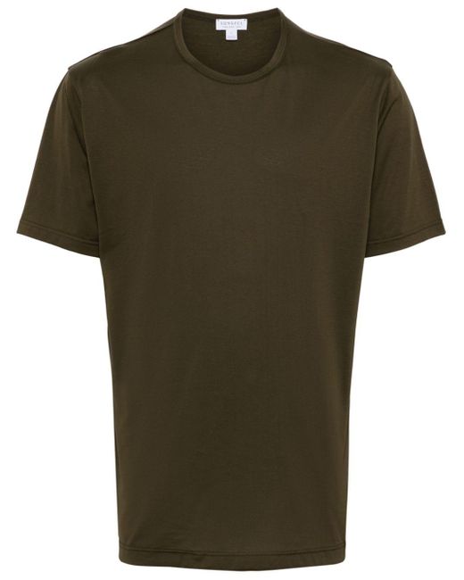 Sunspel Green Round-neck Cotton T-shirt for men
