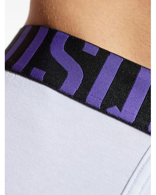 Boxer Con Banda Logata di DSquared² in Blue da Uomo