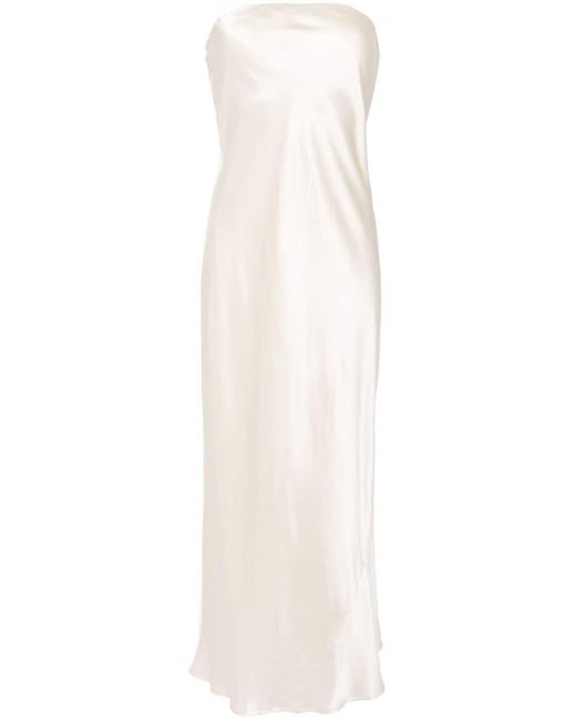 Reformation White Joana Silk Maxi Dress