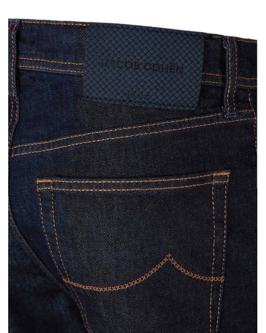 Jacob Cohen Blue Logo-Patch Slim-Fit Jeans for men