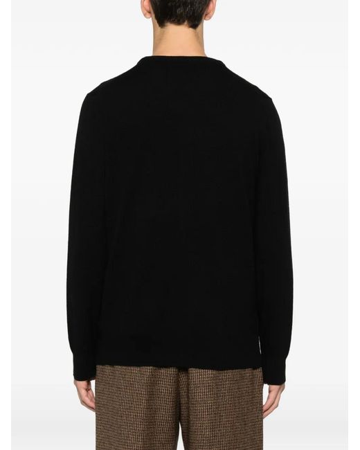 Mc2 Saint Barth Black Heron Embroidered Crew-Neck Sweater for men