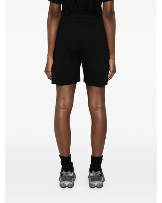 Marc Ellis Black Drawstring-Waist Logo-Patch Shorts