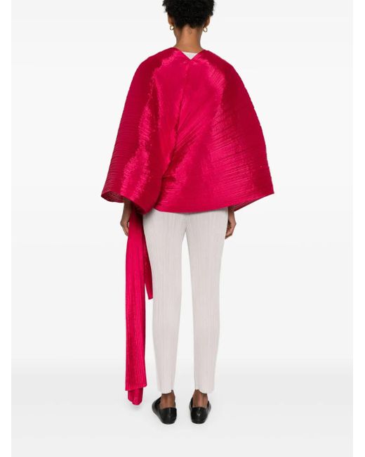 Pleats Please Issey Miyake Red Plissé Top