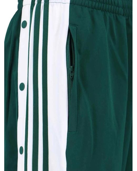 Adidas Green Three-Stripe Adibreak Trousers for men