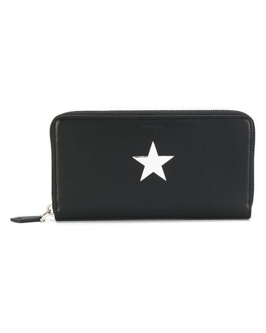 Givenchy Black Zip Around Star Wallet