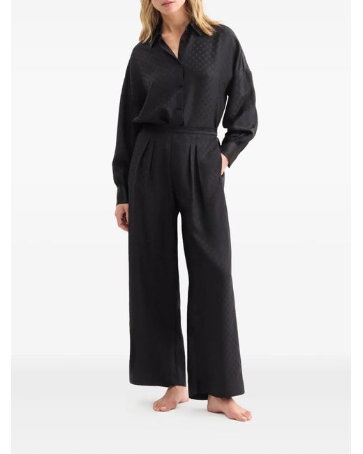 Eres Black Splendeur Geometric-Pattern Trousers