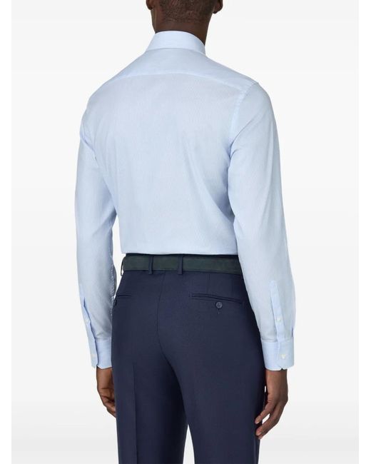 Boggi Blue Slim-Fit Twill Shirt for men