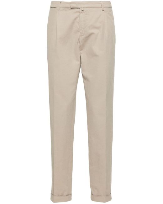 Briglia 1949 Natural Inverted-pleat Tapered Chinos for men