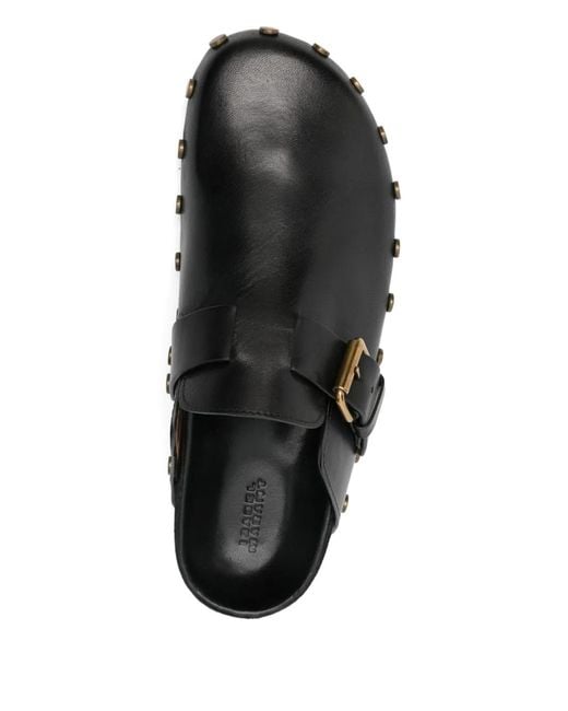 Isabel Marant Black Mirvin Buckled Studded Mules