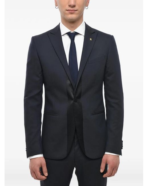 Corneliani Blue Satin-Trim Three-Piece Suit for men