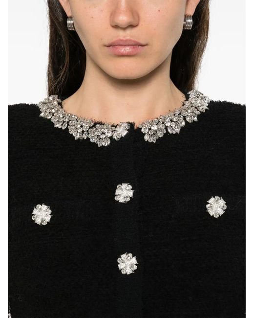 Self-Portrait Black Embellished-Button Jacket