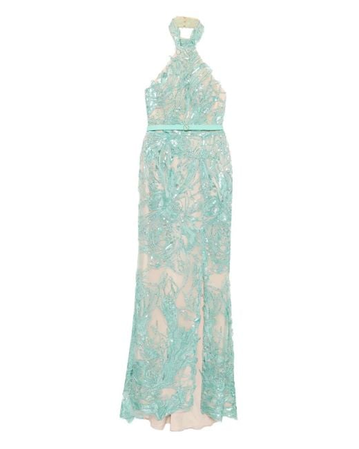 Saiid Kobeisy Green Embroidered Gown