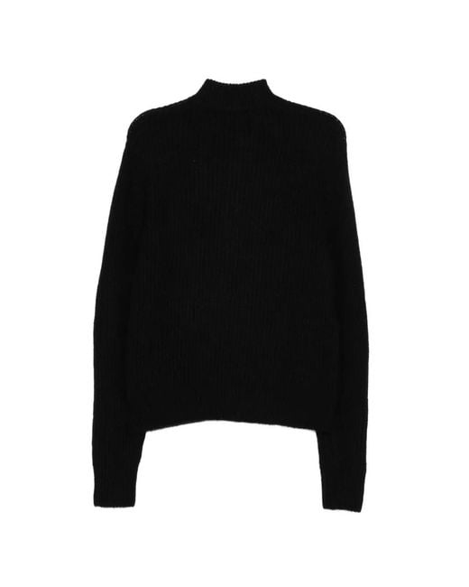 James Perse Black Lightweight 1/4 Button Jumper for men