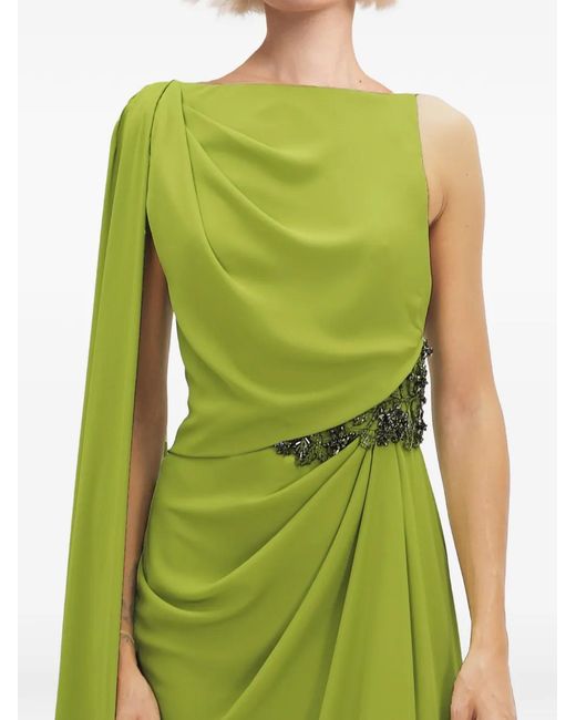 Gemy Maalouf Beaded Waistline Dress in Green | Lyst
