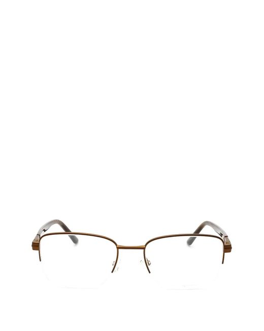 Elasta White E 3127 Rectangle-Frame Glasses for men