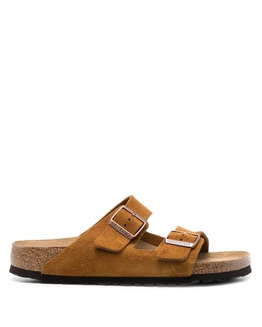 Birkenstock Arizona Sfb Suède Sandalen in het Brown