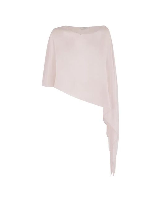 Antonelli White Draped Blouse