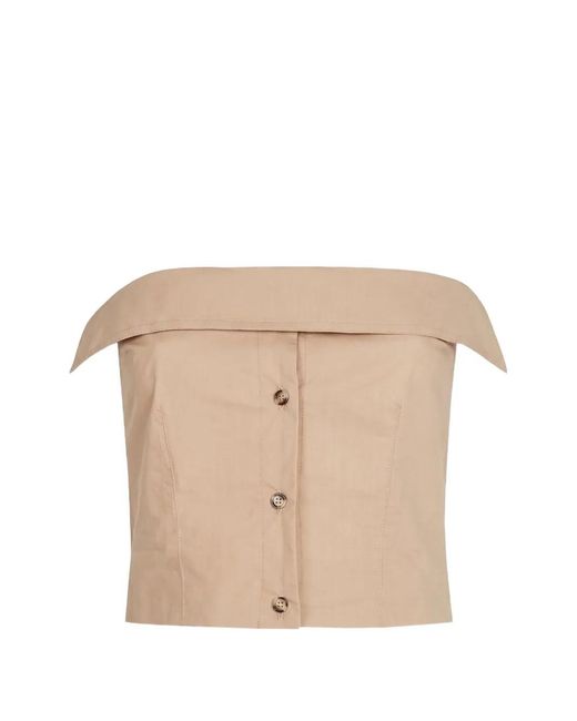 Nanushka Natural Deidre Off-Shoulder Top