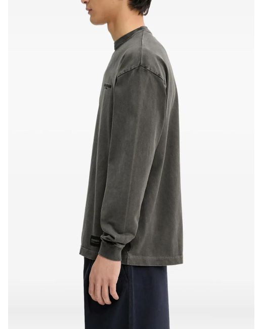 Neighborhood Gray Logo-Embroidered Long-Sleeve T-Shirt for men