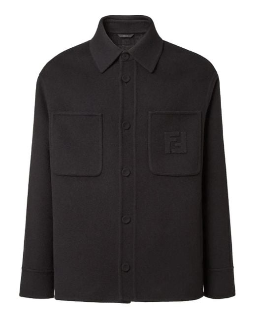 Fendi Black Single-Breasted Wool Blouson for men