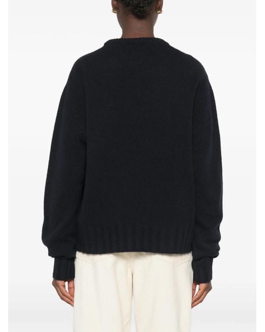 Alysi Black Ribbed-Knit Sweater