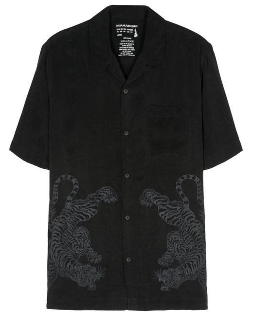 Maharishi Take Tora Summer Shirt in het Black voor heren