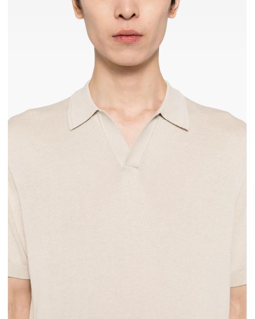 L'Estrange Gebreid Poloshirt in het White voor heren