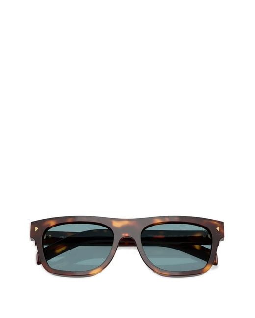 Prada Green Tortoiseshell-Effect Rectangle-Frame Sunglasses for men