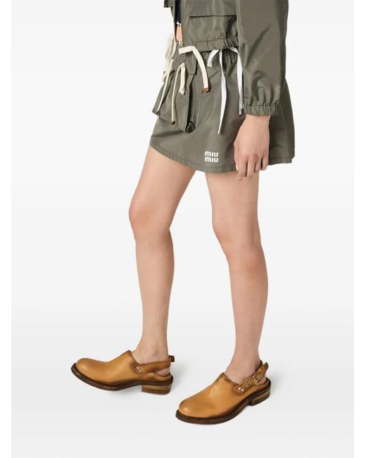 Miu Miu Green Technical Fabric Miniskirt