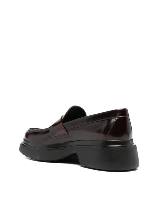 Tod's Black Leather Platform Loafers