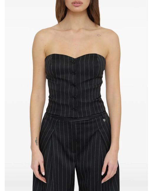 Aniye By Black Irina Pinstripe Button-Front Top