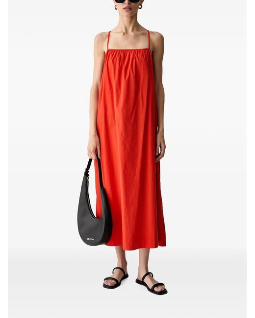 Benetton Red Tie-Fastening Loose Maxi Dress
