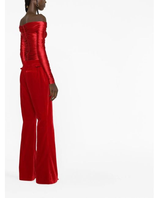 Tom Ford Red Velvet Bootcut Trousers