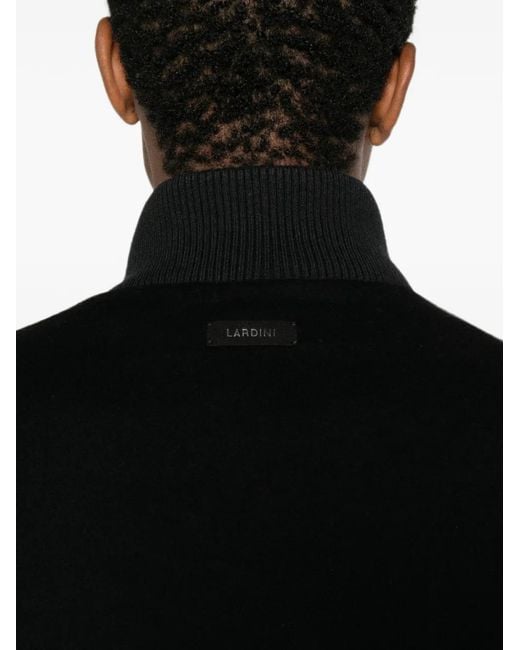 Lardini Black Button-Up Bomber Coat for men