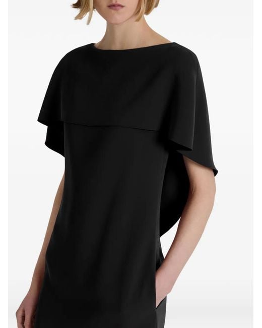 Alberta Ferretti Black Cape-Overlay Mini Dress