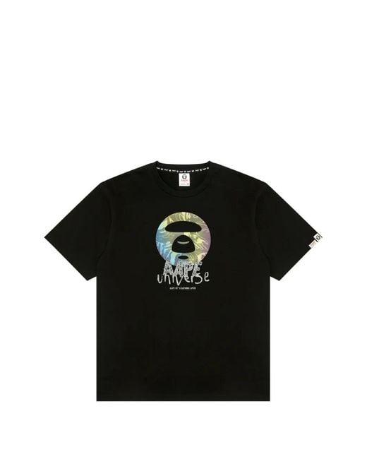 Aape By A Bathing Ape Black Graphic-Print T-Shirt for men